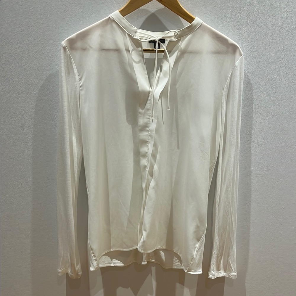 Ann Taylor Ivory Long Sleeve Blouse